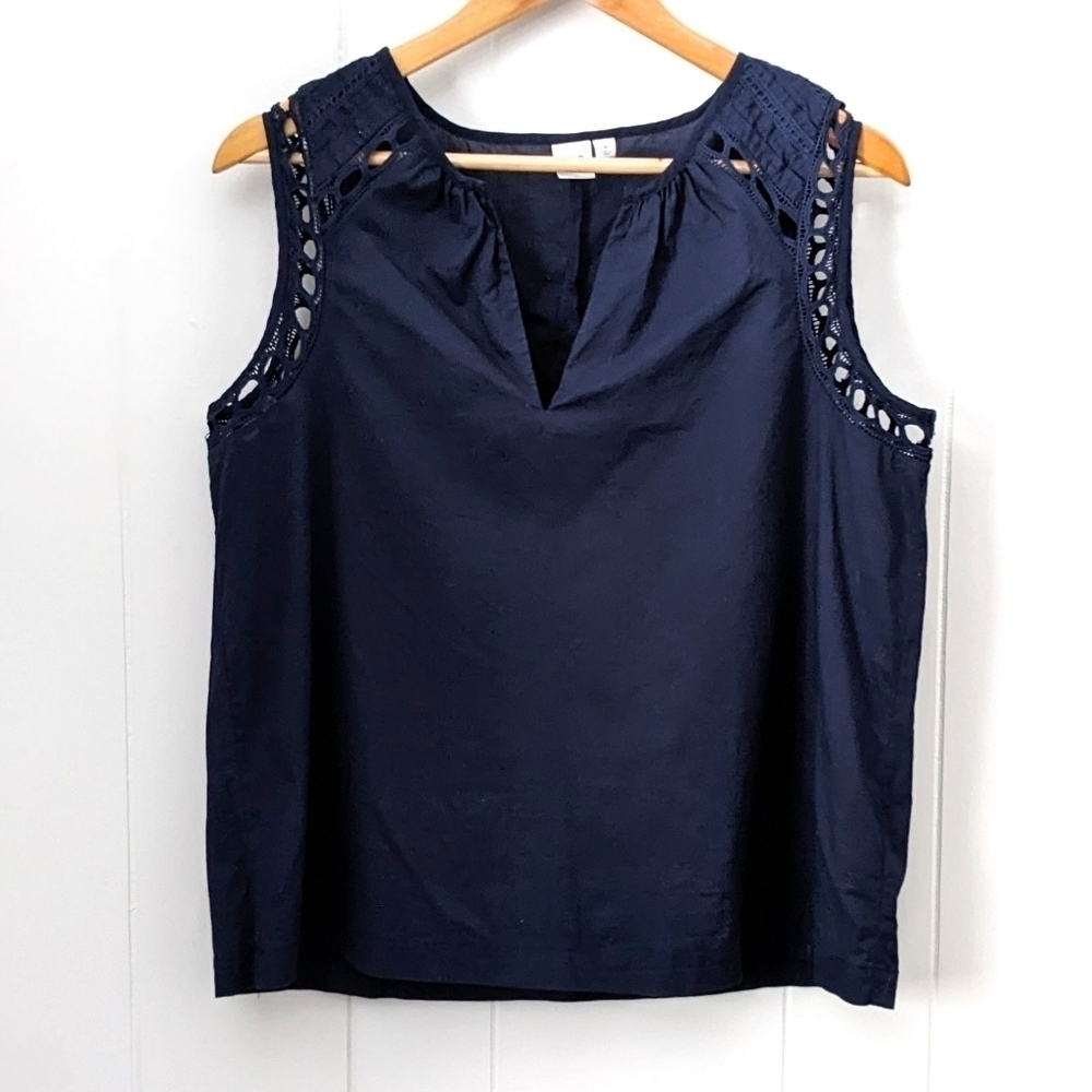 Gap Cotton Split Neck Top